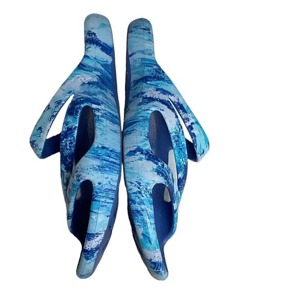 Cheeks Health Sandals Tony Little Sz 10 Blue Slides 3-Strap 169K - Picture 4 of 7